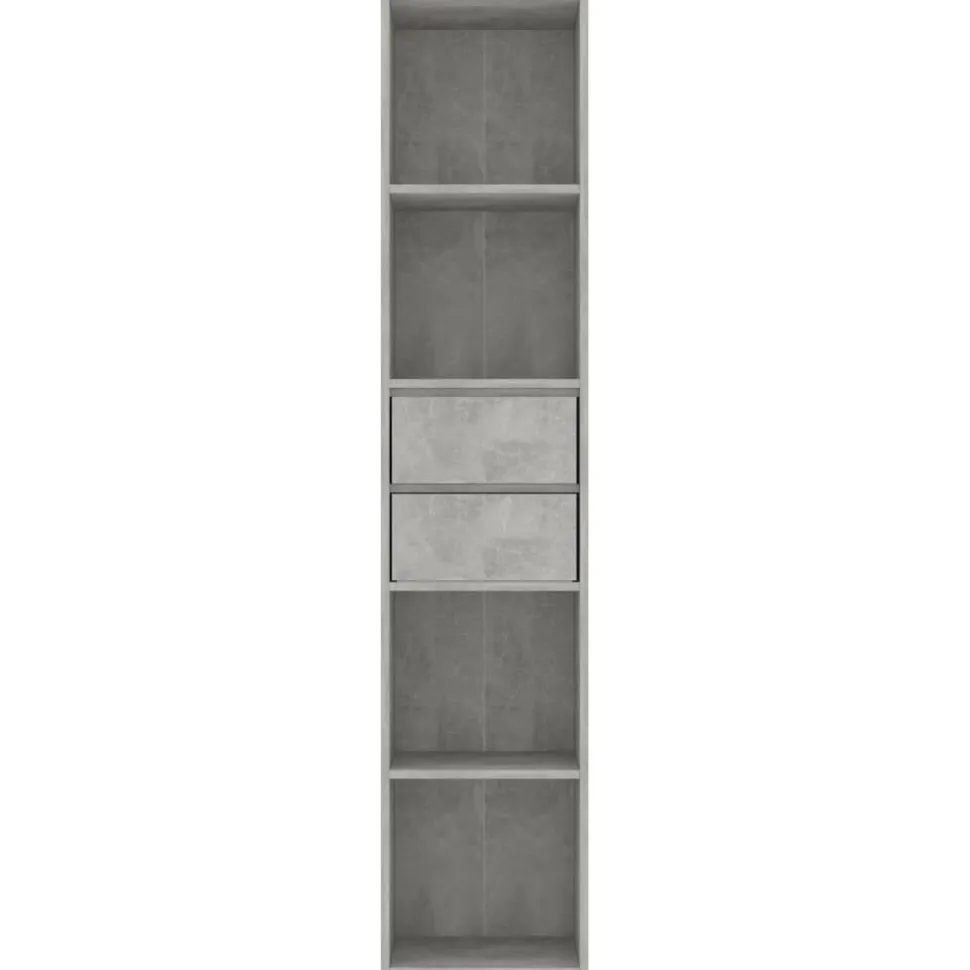 Kirjahylly 36x30x171 cm lastulevy betoninharmaa