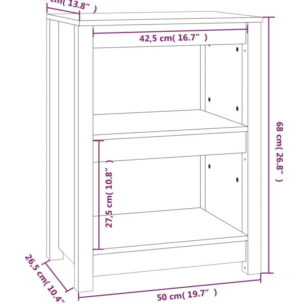 Kirjahylly 50x35x68 cm mänty harmaa