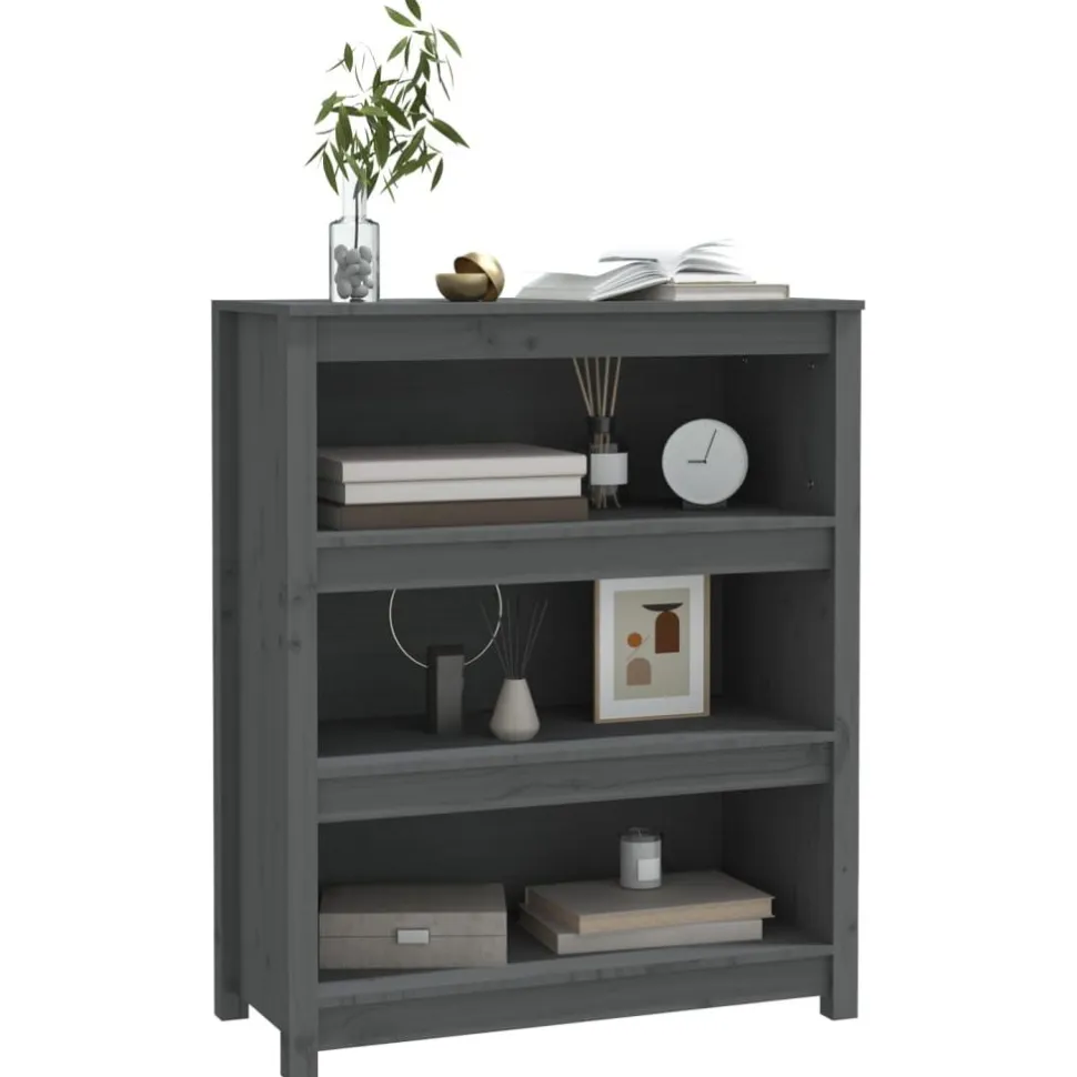 Kirjahylly 50x35x68 cm mänty harmaa