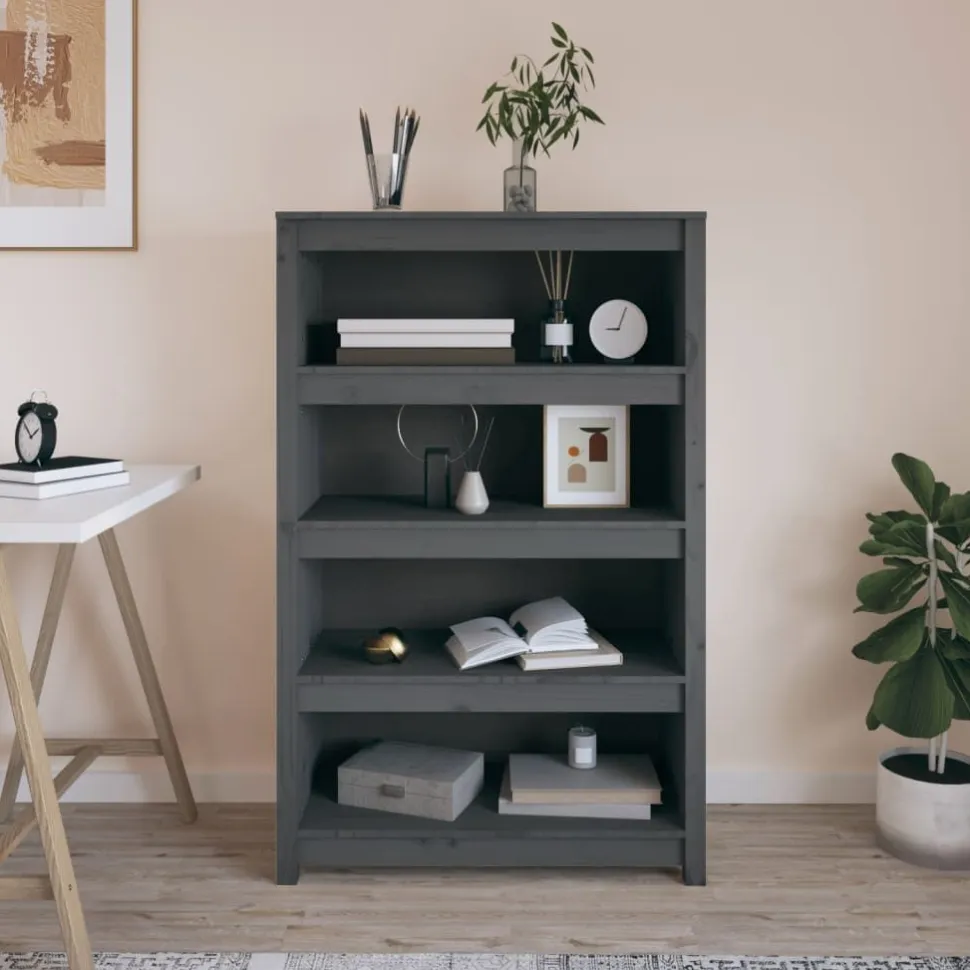 Kirjahylly 50x35x68 cm mänty harmaa
