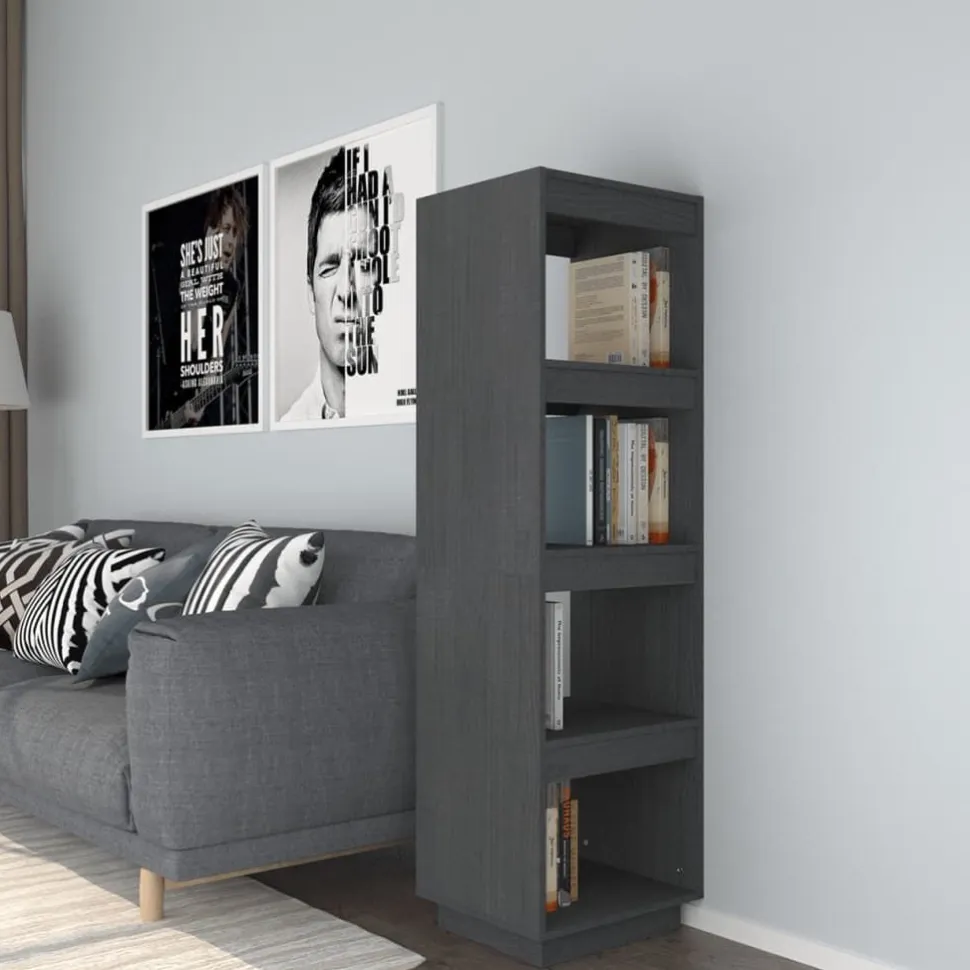 Kirjahylly 40x35x71 cm mänty harmaa