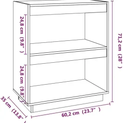 Kirjahylly 40x35x71 cm mänty harmaa