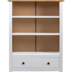 Kirjahylly 80x35x110 cm mänty Panama-sarja valkoinen