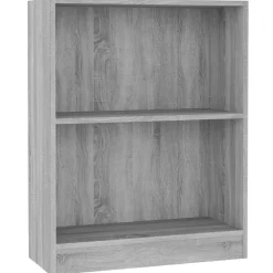 Kirjahylly 60x24x74,5 cm tekninen puu harmaa