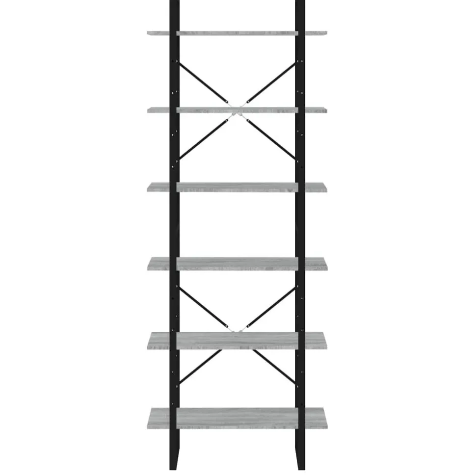 Kirjahylly 80x30x105 cm tekninen puu harmaa