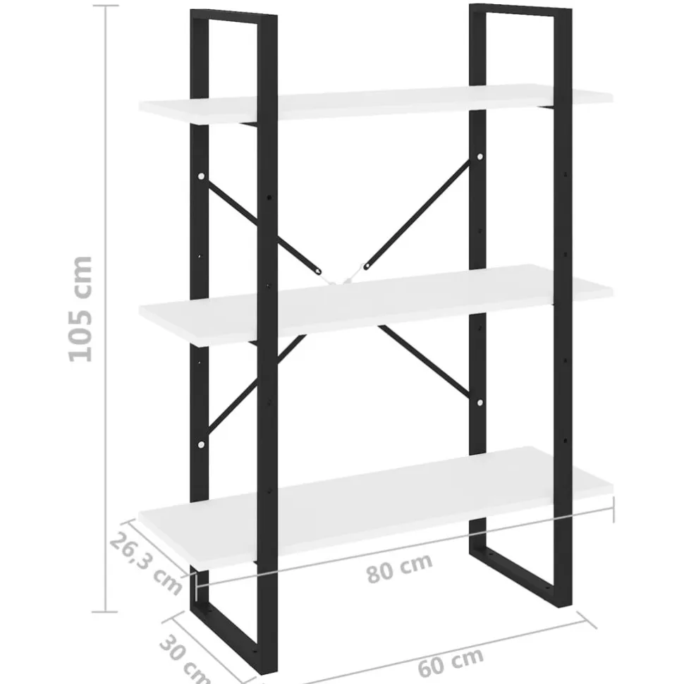 Kirjahylly 80x30x105 cm tekninen puu harmaa