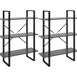 Kirjahylly 80x30x105 cm tekninen puu harmaa