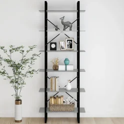 Kirjahylly 80x30x105 cm tekninen puu harmaa