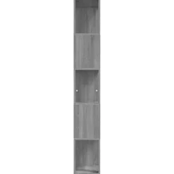 Kirjahylly 45x24x160 cm tekninen puu harmaa