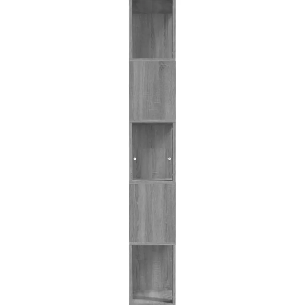 Kirjahylly 45x24x160 cm tekninen puu harmaa