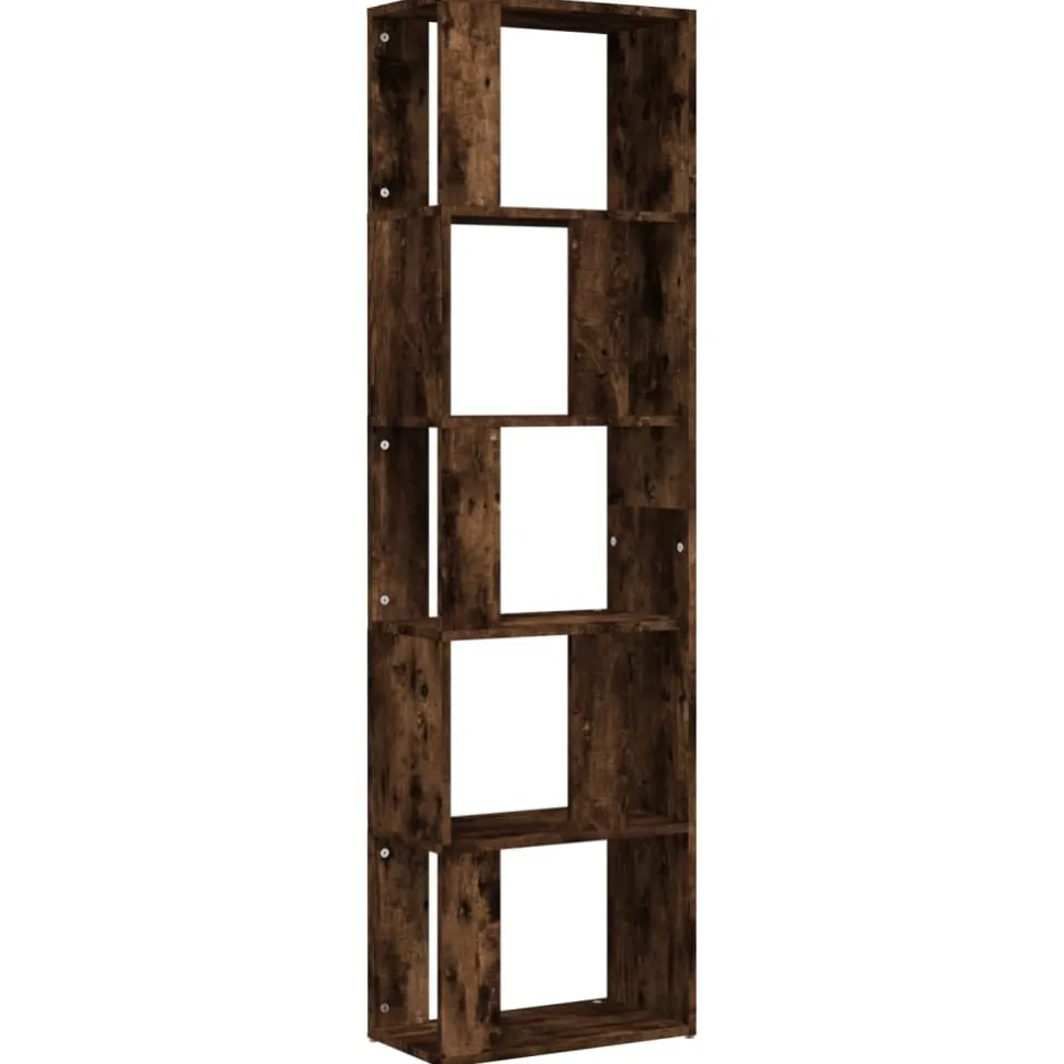 Kirjahylly 45x24x160 cm tekninen puu harmaa