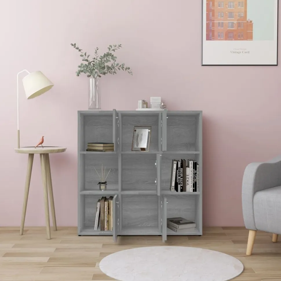 Kirjahylly 90x30x90 cm tekninen puu pähkinä