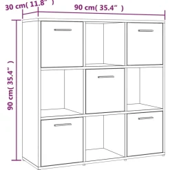 Kirjahylly 90x30x90 cm tekninen puu pähkinä