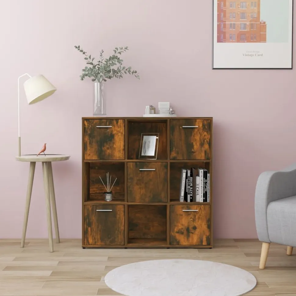 Kirjahylly 90x30x90 cm tekninen puu pähkinä
