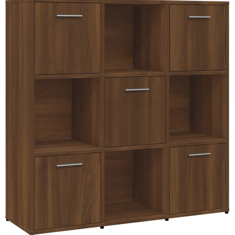 Kirjahylly 90x30x90 cm tekninen puu pähkinä