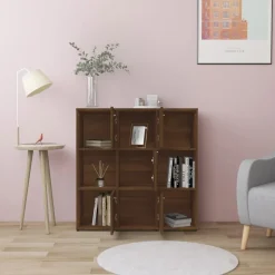 Kirjahylly 90x30x90 cm tekninen puu pähkinä