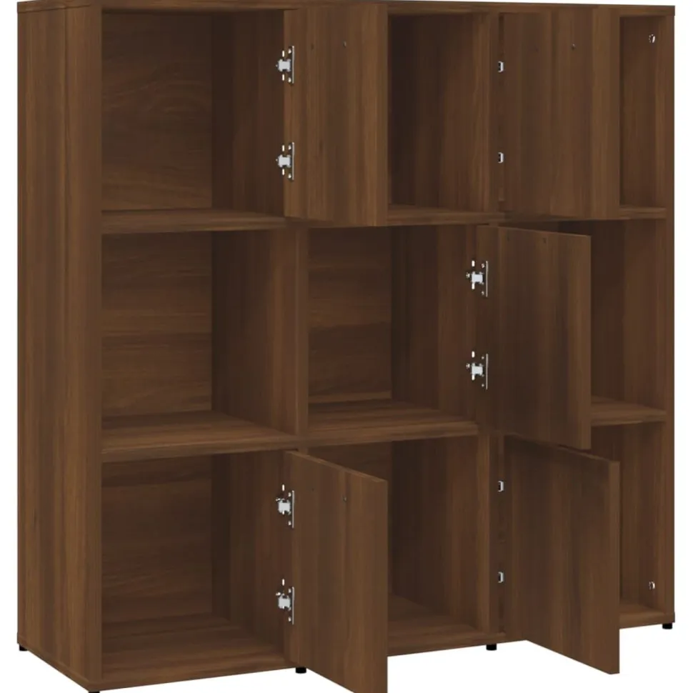 Kirjahylly 90x30x90 cm tekninen puu pähkinä