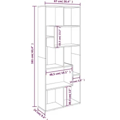 Kirjahylly 67x24x161 cm tekninen puu savutammi