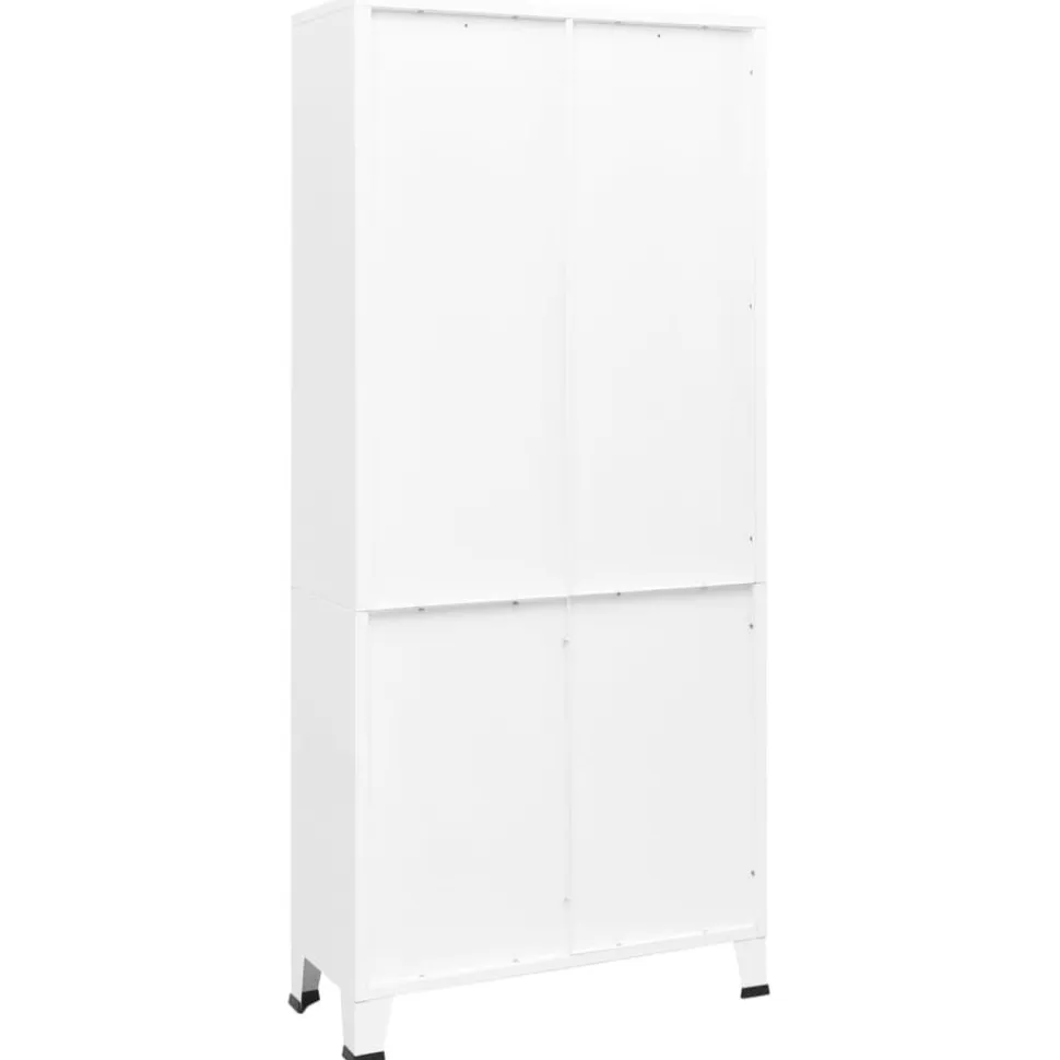 Kirjahylly 80x32x180 cm teräs valkoinen