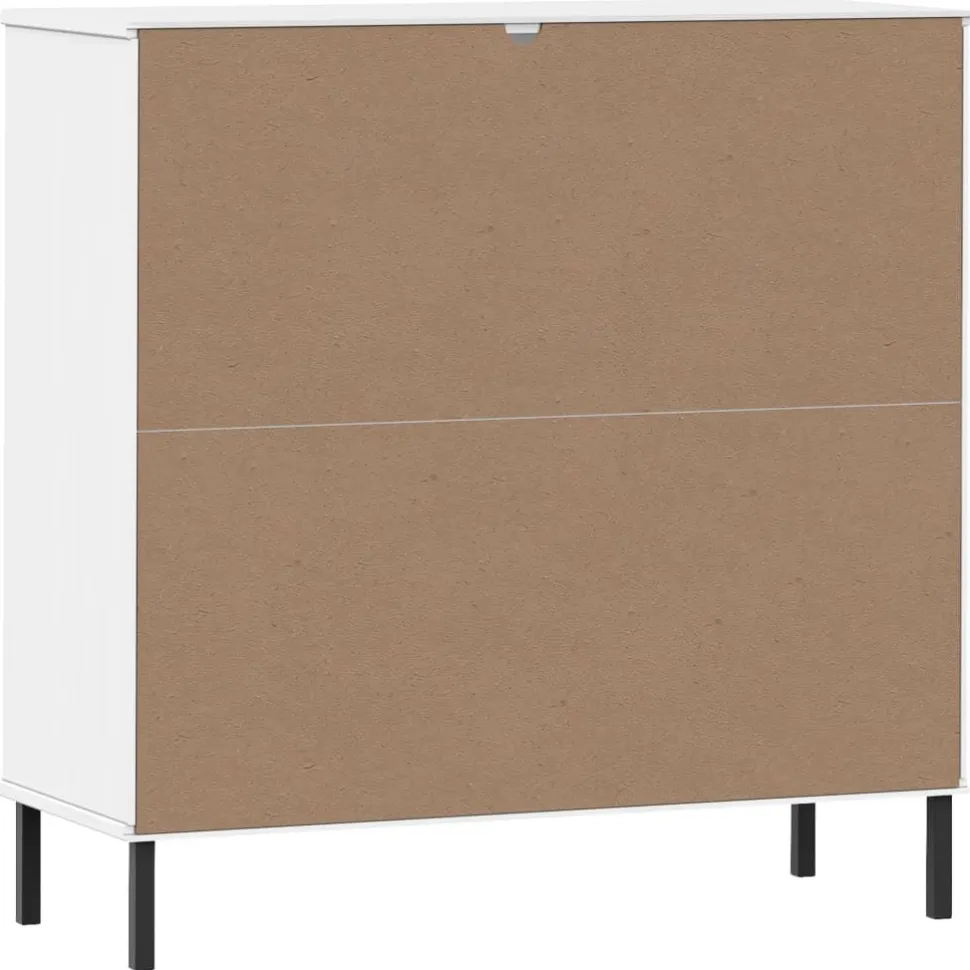 Kirjakaappi metallijaloilla 90x35x90,5 cm täyspuu Oslo ruskea
