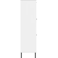 Kirjakaappi metallijaloilla 90x35x128,5 cm täyspuu Oslo ruskea