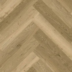 Kivikomposiittikalanruotovinyylilankku DomusFlooring Loihi luonnontammi, integroitu askeläänieriste