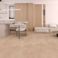 Kivikomposiittivinyylilaatta DomusFlooring Loviattaren lumokivi, integroitu askeläänieriste