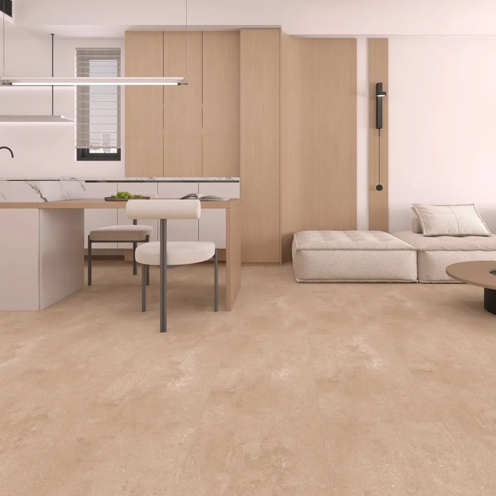 Kivikomposiittivinyylilaatta DomusFlooring Loviattaren lumokivi, integroitu askeläänieriste