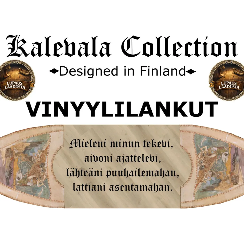 Kivikomposiittivinyylilaatta DomusFlooring Pohjanneidon marmorikivi, integroitu askeläänieriste