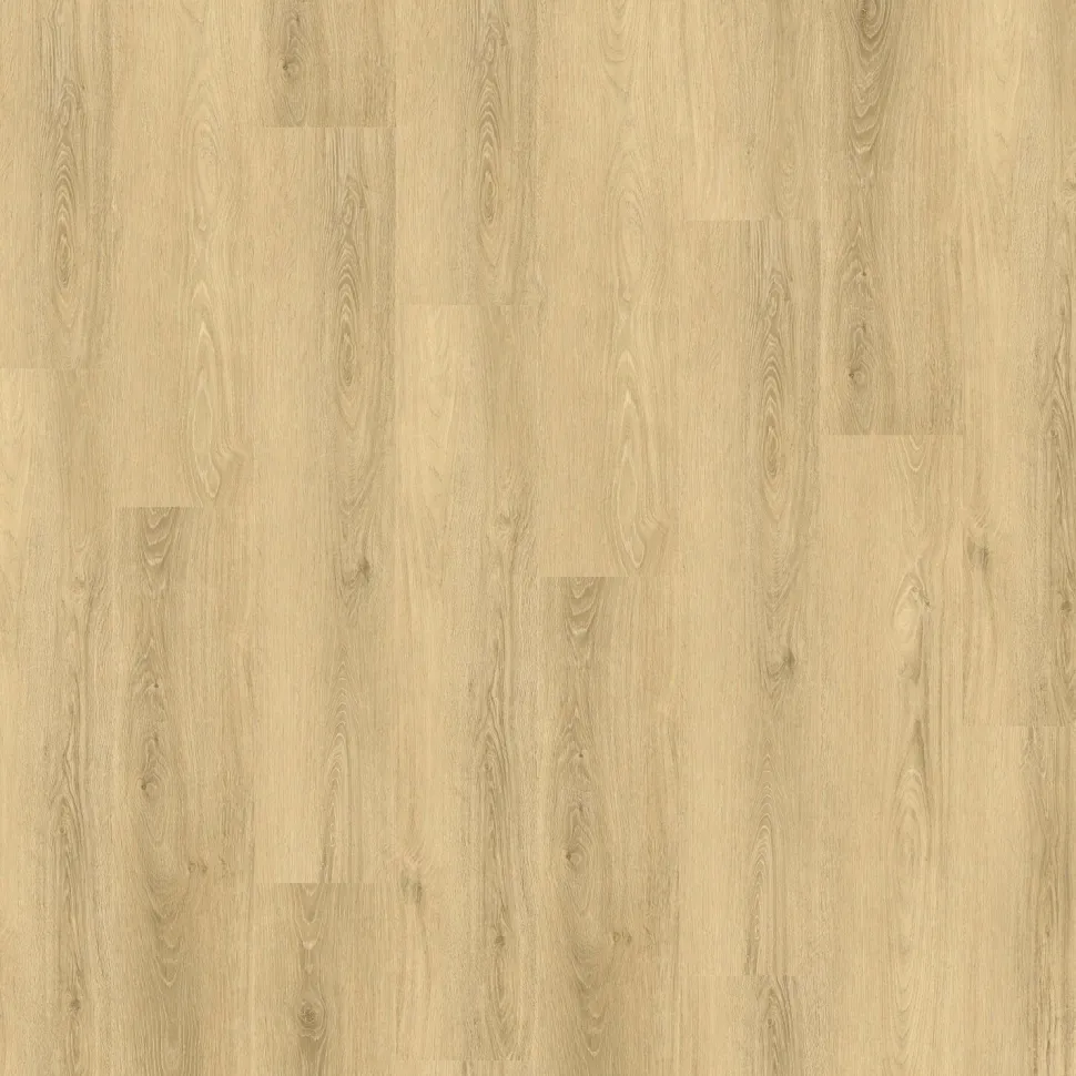 Kivikomposiittivinyylilankku DomusFlooring Vetehisen valkotammi, integroitu askeläänieriste