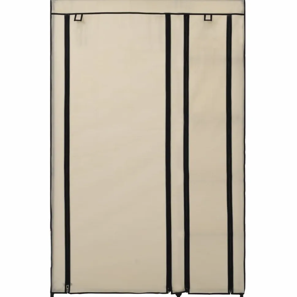 Kokoontaitettava vaatekaappi kerma 110cm kangas