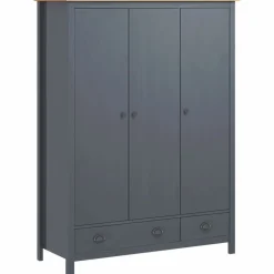 Kolmiovinen vaatekaappi hill range harmaa 127cm mänty