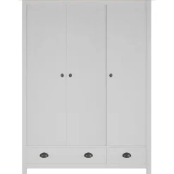 Kolmiovinen vaatekaappi hill range valk. 127cm mänty