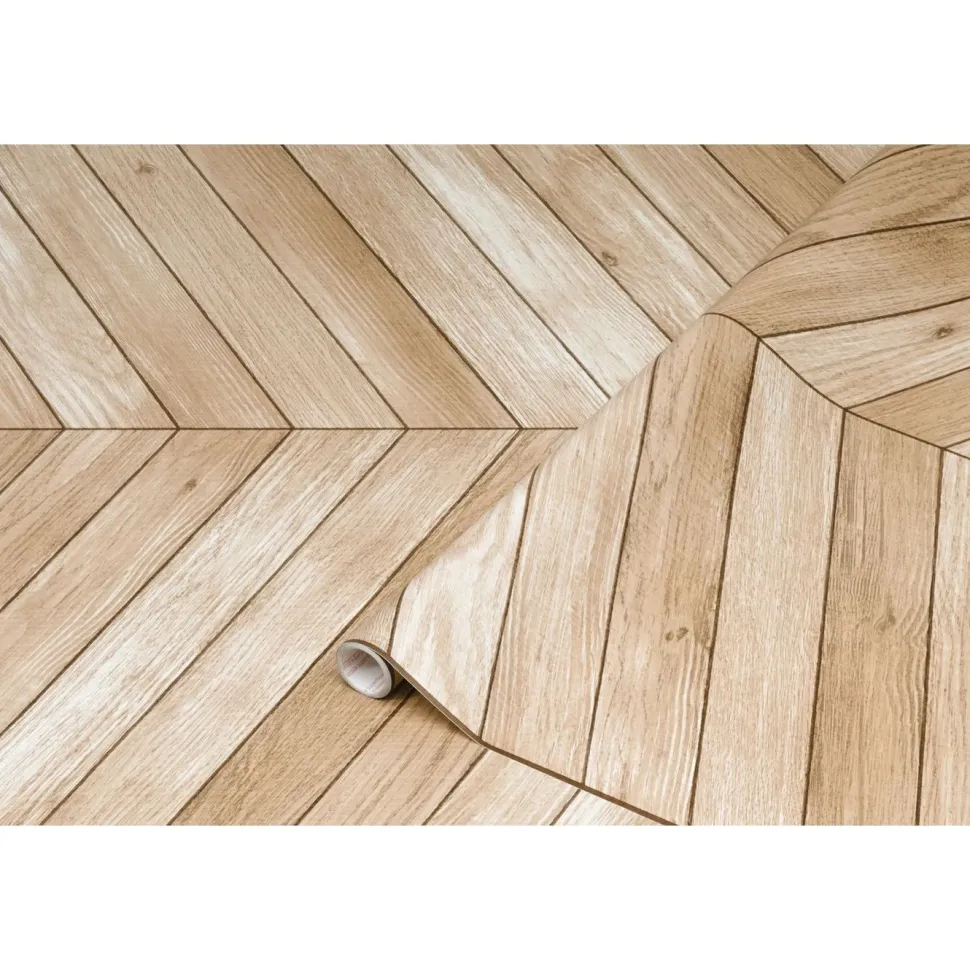 Kontaktimuovi D-C-Fix 346-8200, 0.675x2m, Chevron puu, puujäljitelmä, beige