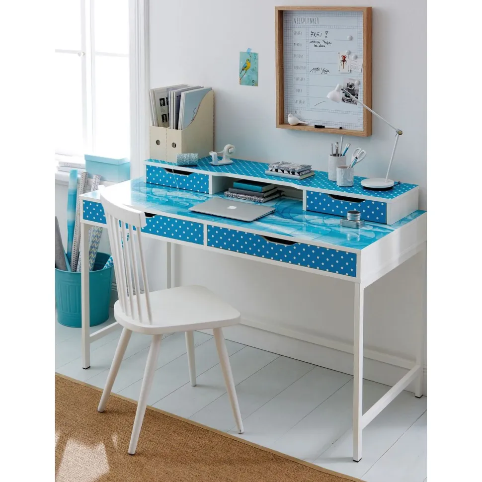 Kontaktimuovi D-C-Fix 346-0628, 0.45x2m, pilkut, pilkullinen, turkoosi