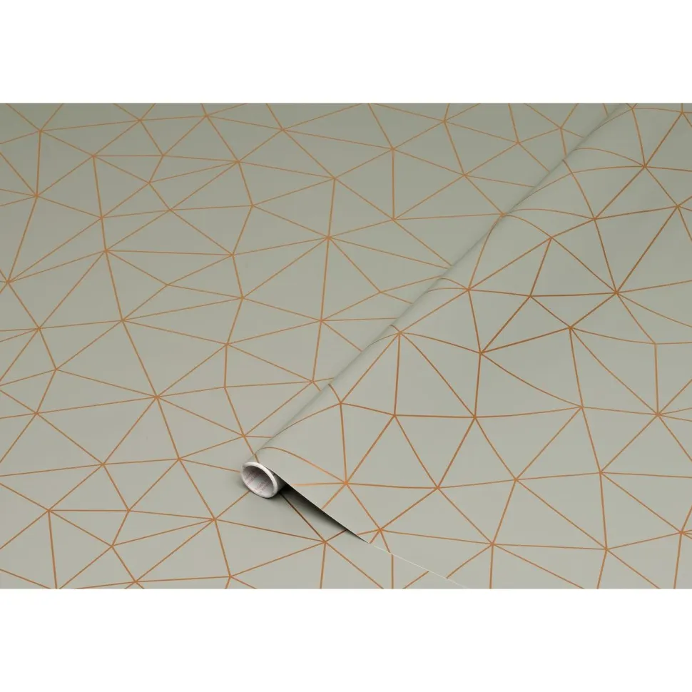 Kontaktimuovi D-C-Fix 346-0691, 0.45x2m, Tico, graafinen/geometrinen, moderni, harmaa/kulta
