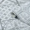 Kontaktimuovi D-C-Fix 343-1017, 0.45x1.5m, Trendyline Visbi, ornamentti, vintage, harmaa