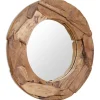 Koristeellinen peili pyöreä 80 cm tiikki