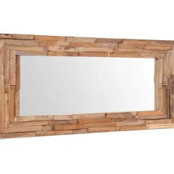 Koristeellinen peili tiikki 120x60 cm suorakaide