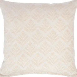 Koristetyyny Home4You TEDDY 45x45 cm, valkoinen, kukkakuosi kuvio, beige