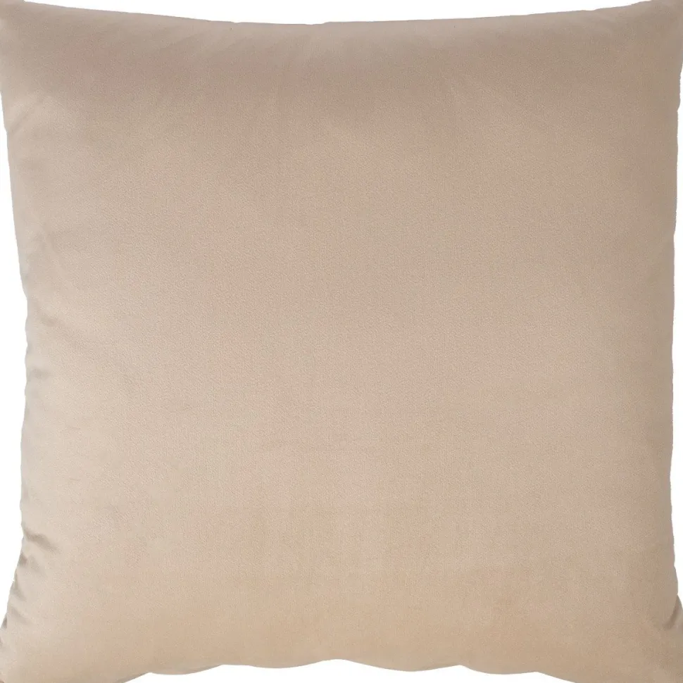Koristetyyny sametti Home4You NEW 50x50 cm, vetoketjulla, vaaleanbeige