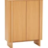 Korkea senkki Home4You MORBEN 100x42xK130 cm, tammikoristeinen melamiini, beige