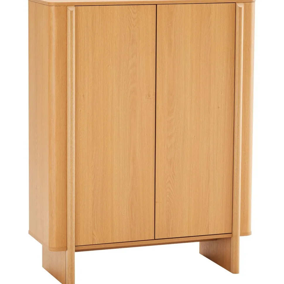 Korkea senkki Home4You MORBEN 100x42xK130 cm, tammikoristeinen melamiini, beige