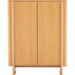 Korkea senkki Home4You MORBEN 100x42xK130 cm, tammikoristeinen melamiini, beige