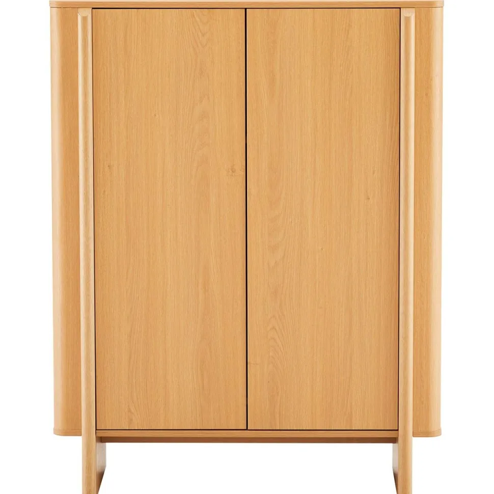 Korkea senkki Home4You MORBEN 100x42xK130 cm, tammikoristeinen melamiini, beige