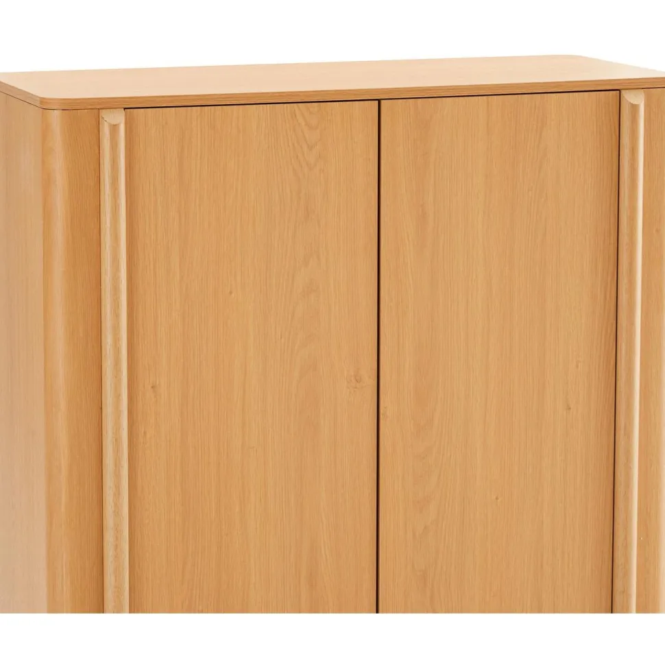 Korkea senkki Home4You MORBEN 100x42xK130 cm, tammikoristeinen melamiini, beige
