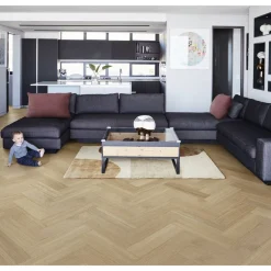 Kovapuulattia Kährs Life Authentic Sage Herringbone, ultramattalakattu, tammi, oikea