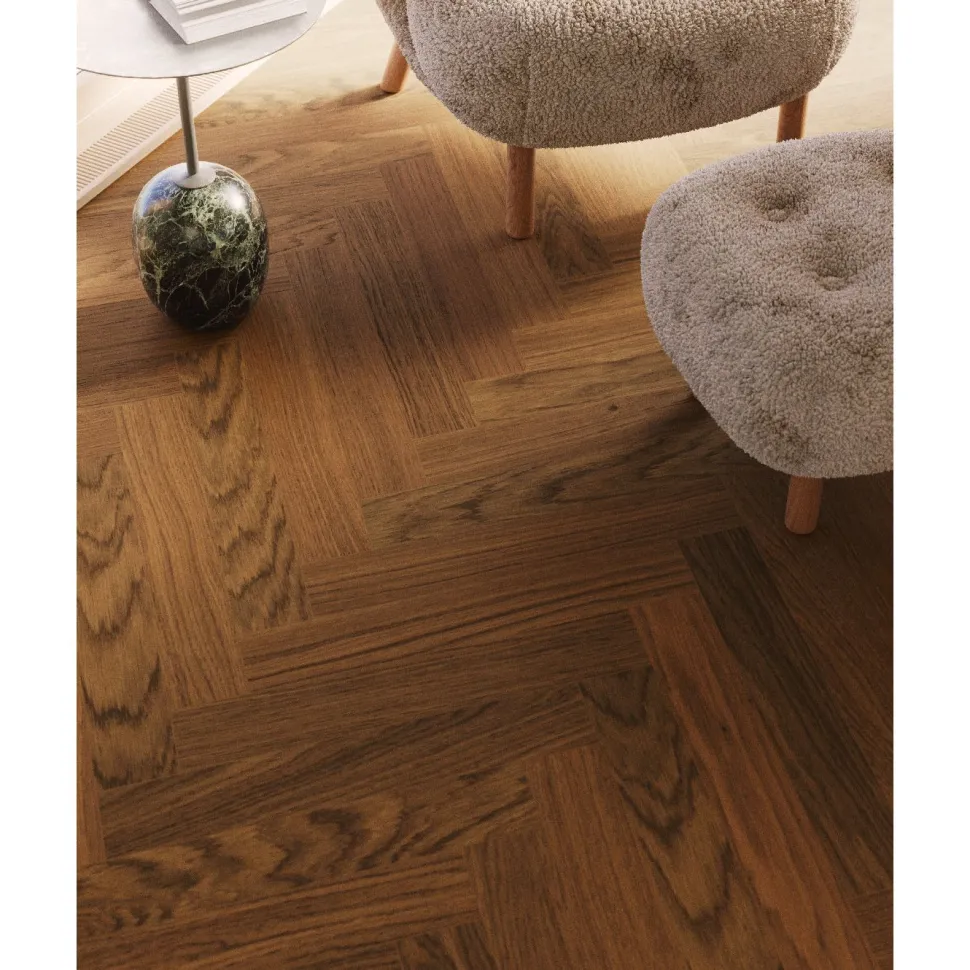 Kovetettu kalanruotolattia Bjelin Woodura Sandviken 3.0 Classic Oak Select Terra Brown, 91x546mm