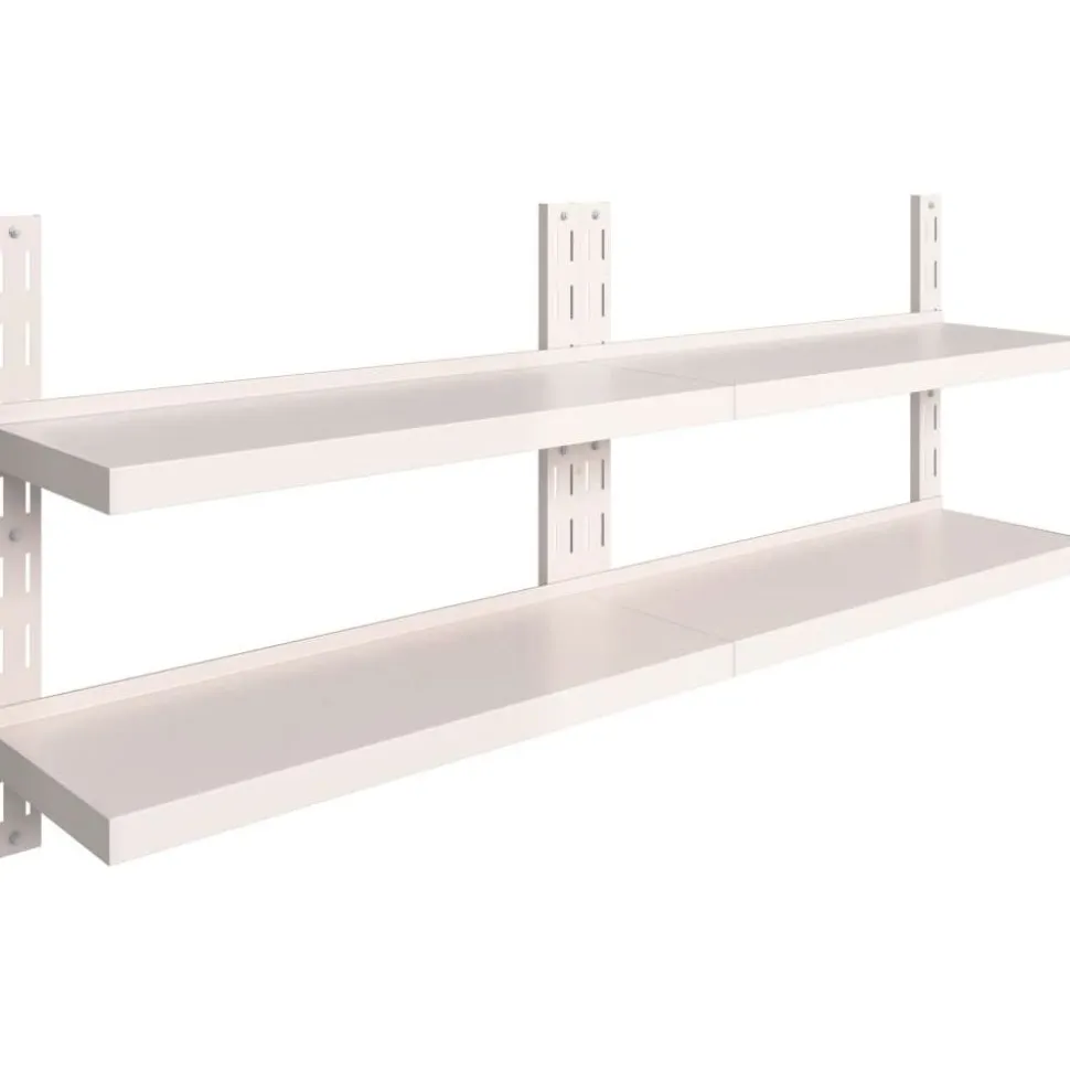 2-krs kelluvat seinähyllyt 2 kpl ruostumaton teräs 200x30 cm