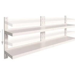 2-krs kelluvat seinähyllyt 2 kpl ruostumaton teräs 200x30 cm